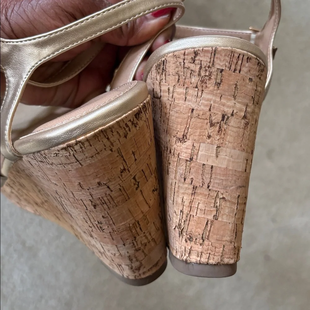 Torrid Gold Cork Wedge Sandals - Women's Size 8.5